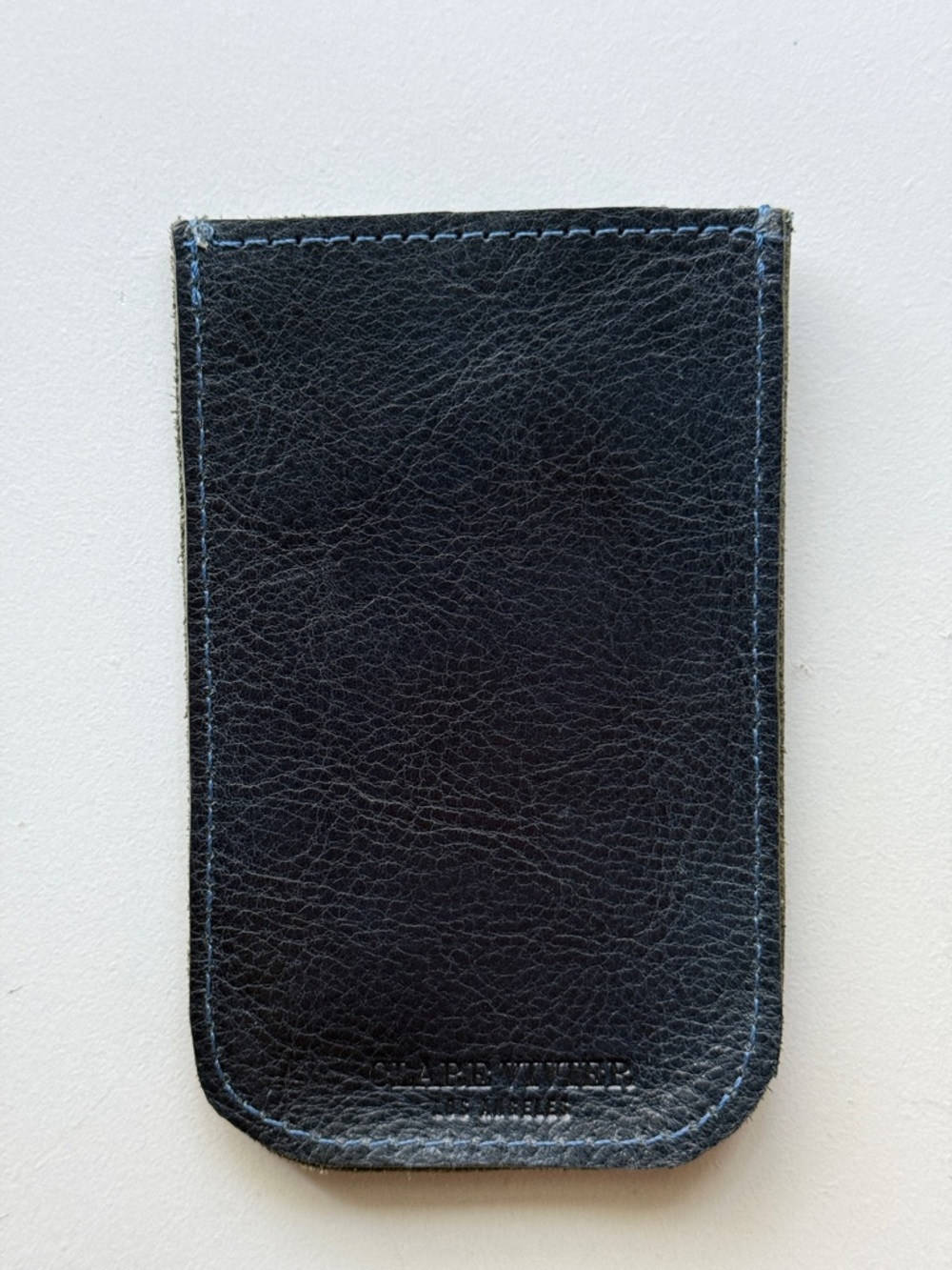 Clare Vivier Blue Leather Slip Wallet Slip Case